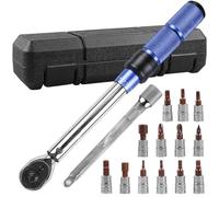 BAIFULAI Lot de 16 clés dynamométriques pour vélo, 1/4", 2-24 Nm, précision d'erreur ± 3 %, 72 dents, boîte à cliquet avec adaptateur 3/8" Phillips Hex et Torx