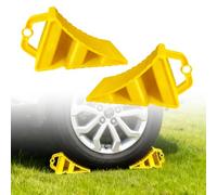 BAIFULAI Lot de 2 cales de roue pour remorque avec poignées : 20×12×11 cm Cales de roue durables pour remorque en plastique, cales antidérapantes pour remorque pour voiture, caravane, camping-car et