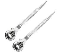 BAIFULAI Lot de 2 clés à cliquet pour construction d'échafaudage 19/22 mm, clé d'échafaudage commutable droite/gauche en CR-V, cliquet d'échafaudage avec phosphatation noire résistante à la corrosion