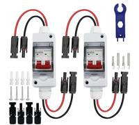 BAIFULAI Lot de 2 disjoncteurs CC pour installation PV, Disjoncteur PV 32 A CC 500 V avec câble de 260 mm, disjoncteur étanche IP65 pour module photovoltaïque, installation solaire, centrale de balcon