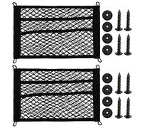 BAIFULAI Lot de 2 filets de rangement, 40 x 25 cm, pour voiture, camping-car, filet élastique avec crochets, pour camping-car, caravane, camion