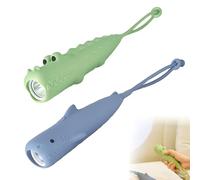 BAIFULAI Lot de 2 lampes de poche rechargeables pour enfants en silicium : lampe de poche pour enfant à intensité variable avec forme d'animal mignon, stroboscopique portable, lampe de poche LED pour