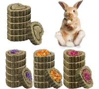 BAIFULAI Lot de 24 jouets à mâcher pour lapin, lapin, cochon d'Inde, en forme de cœur, rose, calendula, myosotis, jouet à mâcher pour lapin, chinchilla, cochon d'Inde, gerbille