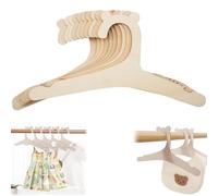 BAIFULAI Lot de 25 cintres en bois antidérapant pour bébé et enfant Marron