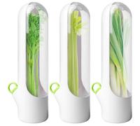 BAIFULAI Lot de 3 boîtes de rangement pour coriandre, herbes, réfrigérateur, boîte de rangement de cuisine, récipient à herbes fraîches, pour coriandre, menthe, persil, asperges