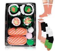 BAIFULAI Lot de 3 paires de chaussettes sushis, chaussettes amusantes en forme de sushi, cadeaux drôles et drôles, multicolores, idée cadeau japonaise folle