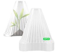 BAIFULAI Lot de 30 chapeaux de plantes transparents réutilisables pour protéger contre les oiseaux, les escargots, le gel, protège les plantes contre les animaux, Ø 19 cm