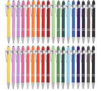 BAIFULAI Lot de 36 stylos à bille rétractables en métal de grande capacité avec stylet, pour le bureau et la maison