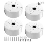BAIFULAI Lot de 4 boîtes de jonction pour appareil photo, boîte cachée hémisphérique, boîte de montage pour caméra de surveillance, support pour webcam, caméra bullet et panneau solaire, installation