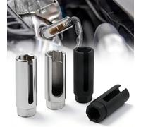BAIFULAI Lot de 4 douilles pour capteur d'oxygène : 8 mm et 18 mm Clé pour sonde lambda avec large découpe latérale, sondes lambda, clés pour éviter d'endommager les fils