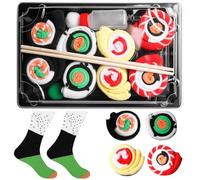 BAIFULAI Lot de 4 paires de chaussettes sushis, chaussettes amusantes en forme de sushi, chaussettes amusantes pour hommes et femmes, cadeaux amusants et drôles pour hommes et femmes, idée cadeau