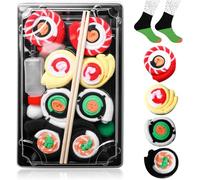BAIFULAI Lot de 4 paires de chaussettes sushis, chaussettes amusantes en forme de sushi, chaussettes amusantes pour homme et femme, cadeaux drôles et drôles pour hommes et femmes, idée cadeau