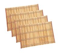 BAIFULAI Lot de 4 sets de table lavables en bambou - 44 x 30 cm - Antidérapants - Avec bord en tissu - Résistants à la chaleur - Pour cuisine, table à manger (original)