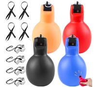 BAIFULAI Lot de 4 sifflets à main avec 1 sifflet de sport en acier inoxydable pour entraîneurs, arbitres, cours de sport pour arbitres, enseignants de sport, dresseurs de chien