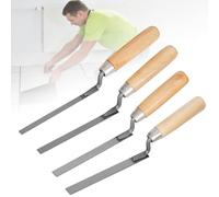 BAIFULAI Lot de 4 truelles à joints, largeur 8, 10, 12, 15 mm, en acier au carbone, avec manche en bois, truelle à joints, truelle à joints pour joints de briques et briques
