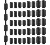 BAIFULAI Lot de 40 noyaux de ferrite pour câbles - Filtre anti-parasite - Filtre anti-parasite en ferrite - Anneau de ferrite - Pour câble de 3,5 mm, 5 mm, 7 mm, 9 mm de diamètre, noir