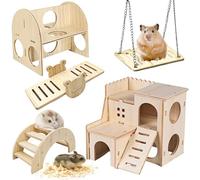 BAIFULAI Lot de 5 accessoires pour hamster, maison de hamster, hamster, jouet pour hamster, cage à hamster, accessoires pour cage à hamster, boîte à surveiller pour gerbilles, hamster nain,