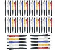 BAIFULAI Lot de 50 stylos à bille rétractables - Encre noire - 0,7 mm - Stylo à bille antidérapant - Boîtier coloré - Pour écriture lisse - Pour bureau et maison