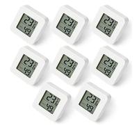 BAIFULAI Lot de 6 thermomètres hygromètres : hygromètre numérique avec indicateur Smiley - Thermomètre hygromètre d'intérieur de haute précision pour serre, salon, chambre de personnes âgées (blanc)