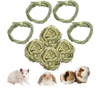 BAIFULAI Lot de 8 Boule d'herbe de Timothy - Jouet à broyer à l'herbe pour Les Soins dentaires molaires - Balle en Foin de lys Naturel - Convient pour Hamster, Cochon d'Inde, Chinchilla, Perroquet