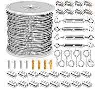 BAIFULAI Lot de câbles métalliques en acier inoxydable 304, 50 m, 2 mm, câble de serrage M5, pour corde à rideau, suspension lumineuse