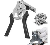 BAIFULAI Pince à saucisses, pince annulaire avec 1200 clips, pince à ongles M en acier inoxydable, pince de fixation pour fixation de clôture, montage rembourré, cages pour animaux (noir)