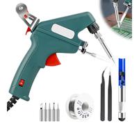 BAIFULAI Pistolet à Souder 60W Pistolet à Souder à Une Main Outil de Soudage Kit de Fer à Souder avec Étain, Piston d'étain à Souder, Pince à épiler, Pointes de Fer à Souder, Kit de Soudage pour