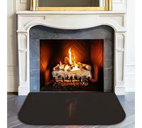 BAIFULAI Plaque Pare-étincelles : Tapis de Protection de Sol Ignifuge pour Cheminées, Support Ignifuge pour Protéger le Sol Contre les Étincelles, 50 x 80 cm, Noir, Moderne, Polyester