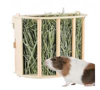 BAIFULAI Râtelier à foin en bois naturel pour cochon d'Inde, chinchilla, lapins et hamsters