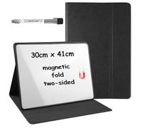 BAIFULAI Tableau blanc magnétique 30 x 41 cm, support et stylo inclus, effaçable, double face, pliable, angle réglable, pour maison, bureau, école