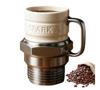 BAIFULAI Tasse à bougie d'allumage : tasse à café en céramique ignifuge avec poignée isolée thermiquement, objet de collection en céramique pour boîte de vitesses, collectionneurs, hommes, mari, père