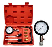 BAIFULAI Testeur de compression pour essence et diesel : manomètre d'huile avec 4 adaptateurs M10, M12, M14, M18, jauge de compression pour voiture, camion, voiture, moto, mesure 0-20 bar ou 0-300 psi