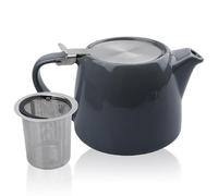 BAIFULAI Théière en porcelaine 600 ml, théière japonaise avec infuseur en acier inoxydable, service à thé en porcelaine, coffret cadeau pour les amateurs de thé, gris foncé