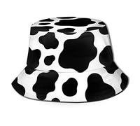 BAIFUMEN Chapeau bob tendance pour femme - Pliable - Extérieur, Imprimé vache noir et blanc., Taille unique