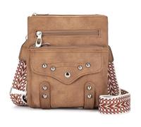BAIGIO Petit Sac Bandoulière Femme avec Multipoches, Pochette Bandoulière Femme Rétro, Pochette Telephone Portable Cuir PU, Sac a Main Bandoulieres avec Sangle Large Réglable et Amovible, Marron