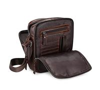 BAIGIO Sac à Bandoulière pour Homme en Cuir véritable, Petit Sacoche Bandoulière, Sac Croisé Vintage, Sacoche Cuir Homme pour Travail, Voyage, Vie Quotidienne