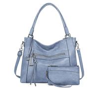 BAIGIO Sac a Main Grand Cuir PU Sac Hobo Sac Cabas Femme Sac Bandoulière Fourre Tout Messenger et Portefeuille Ensemble pour Travail Shopping Party Voyage