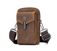 BAIGIO Sac Banane Randonnée pour Homme Sac Banane en Cuir Sacoche Banane Homme Sacoche Ceinture Pochette Telephone Portable avec Passant de Ceinture CAF¨¦