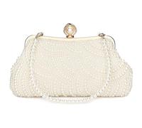 BAIGIO Sac de Pochette de Soirée Perlé pour Femmes Sac à Main Ladies Pearl pour Le Banquet Nuptial de la Fête de Bal de Mariage Sac de soirée à boîte carrée en Perles