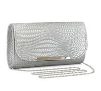 BAIGIO Sac de Soirée pour Femme Élégante Cuir PU Sac à main pour Fête de Mariage Pochettes et Clutches, Adapté pour Fête Mariage Banquet (#1-argent)
