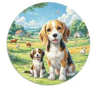 BAigle Chiens 1000 Pièces Puzzle Circulaire Jeu Chien Jeu D'Intelligence Cadeau Unique pour Adultes Et Enfants 1000pcs (67.5x67.5cm)
