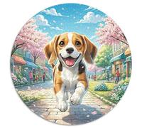 BAigle Chiens 1000 Pièces Puzzle Rond Classiques Chien Puzzles Jeu D'Intelligence Cadeau Unique pour Adultes Et Enfants 1000pcs (67.5x67.5cm)