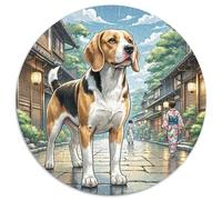 BAigle Chiens 1000 Pièces Puzzle Rond Classiques Chien Qualité Supérieure Cadeau Unique pour Adultes Et Enfants 1000pcs (67.5x67.5cm)