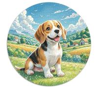 BAigle Chiens 1000 Pièces Puzzle Rond Jeu Chien Éduchatif Défi Jouets Cadeau Unique pour Adultes Et Enfants 1000pcs (67.5x67.5cm)