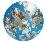 BAigle Dogs Circulaire Puzzle 1000 Pièces pour Adultes Bricolage DécoRation Original Difficile Impossible Jeux De Défi Uniques 1000pcs (67.5x67.5cm)
