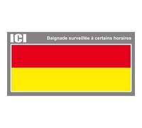 Baignade Surveillée À Certains Horaires (15x7.5cm) - Sticker/Autocollant