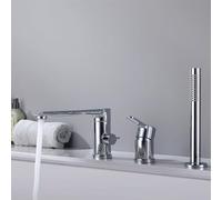 Baignier de bain robinet avec douche montée sur pont 3 trous baignoire mélangeur de baignoire avec douche salle de bain couchage à eau froide chaude douche, or brossé en or Beauty Comes