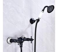 Baignier de Douche de Baignoire Ensemble Boucheur de Bain à Double poignée Boucheur de Douche avec Douche à Main Froide de Salle de Bain Traditionnelle de Salle de Bain Douche Bordeaux-b/c