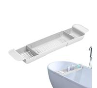 Baignoire - 78 x 17 x 7,5 cm - Réglable - Extensible via la baignoire - Organiseur de rangement pour spa à domicile - Étagère de drainage rapide pour appartement, auberge, hôtel, dortoir, gel douche