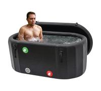 Baignoire à glace gonflable 275 l pour athlètes et loisirs, avec pompe et sac de transport, thérapie par le froid portable pour le sport, le camping, le jardin - Kit complet, noir 132 x 70 x 54 cm